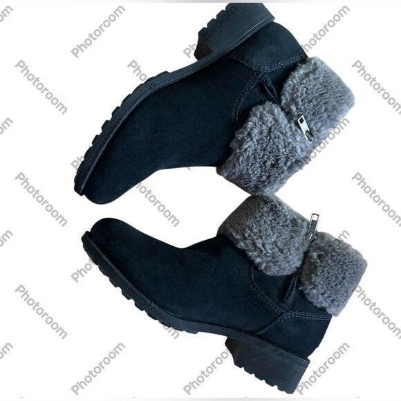 Ugg Harrison Cuff Winter Boots Black Suede, Size 8.5, NWT no box - Picture 7 of 12